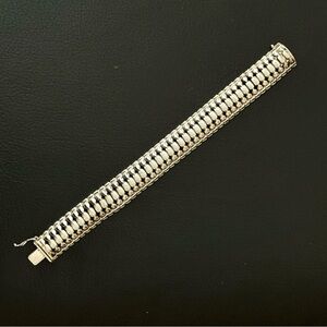 925 Sterling Silver Milor made in Milan Italy patterned textured bracelet